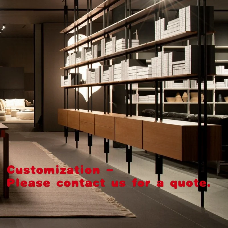 

Customize.Industrial Style Solid Wood Bookshelf Iron Art Floor-to-Ceiling Storage Rack Living Room Floor-standing High Partition