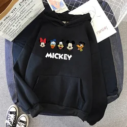 Kawaii Women Hoodies Minnie Hoodie Pullover Mickey Mouse Women's Sweatshirts Harajuku Streetwear Cartoon Casual Clothes Tops