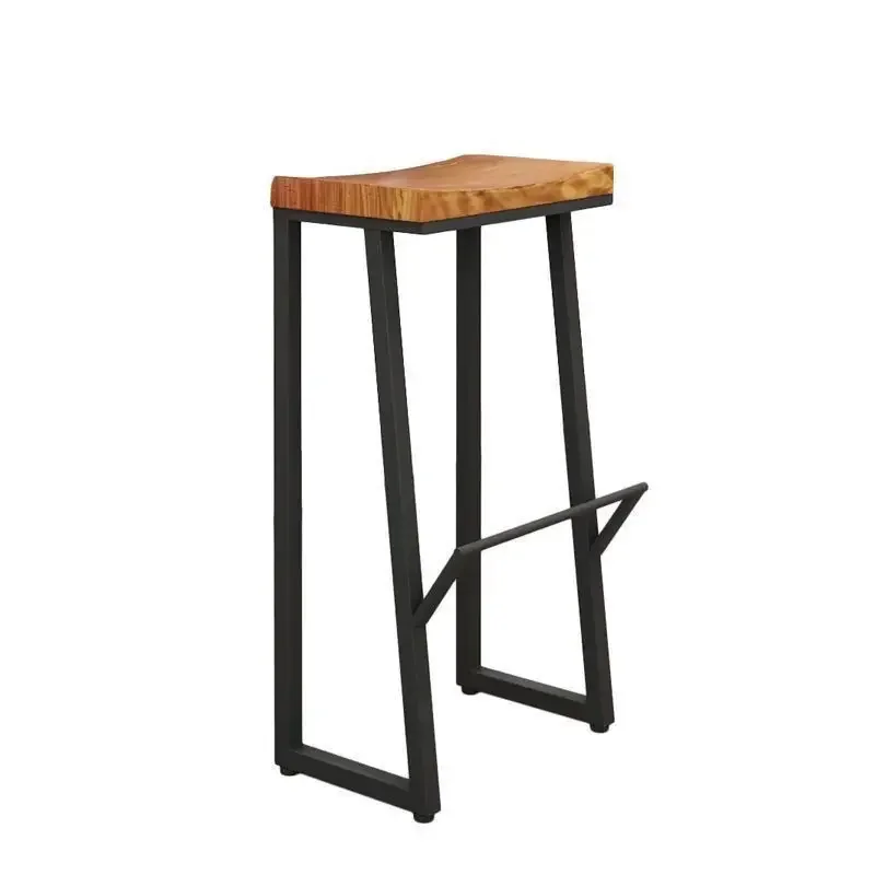 Wrought Solid wood industry bar chair simple iron coffee high stool creative restaurant dining counter bar stools set