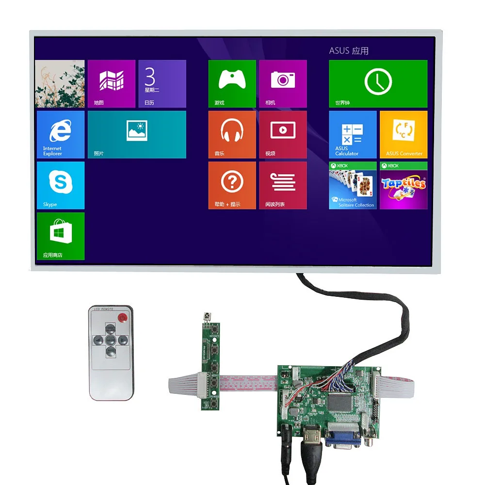 14 Inch LCD Screen Display Monitor Driver Control Board 2AV VGA HDMI-Compatibl For Raspberry Banana/Orange Pi Mini Computer