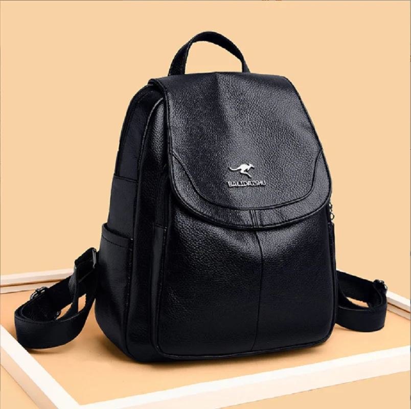 Hot Sale Women Fashion High Quality Leather Travel Backpack Vintage Large Capacity Shoulder Bags School Bag Ladies Backpacks