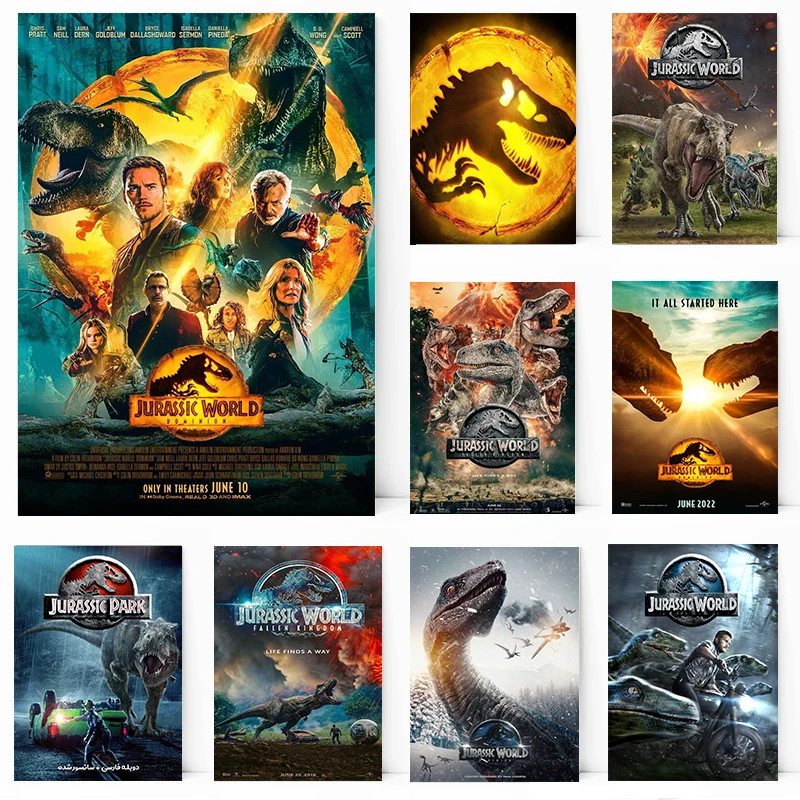 Póster de la serie Jurassic Park, película clásica, Mundo Jurásico Retro, pintura en lienzo, imágenes artísticas de pared, dinosaurio, decoración del hogar, regalos