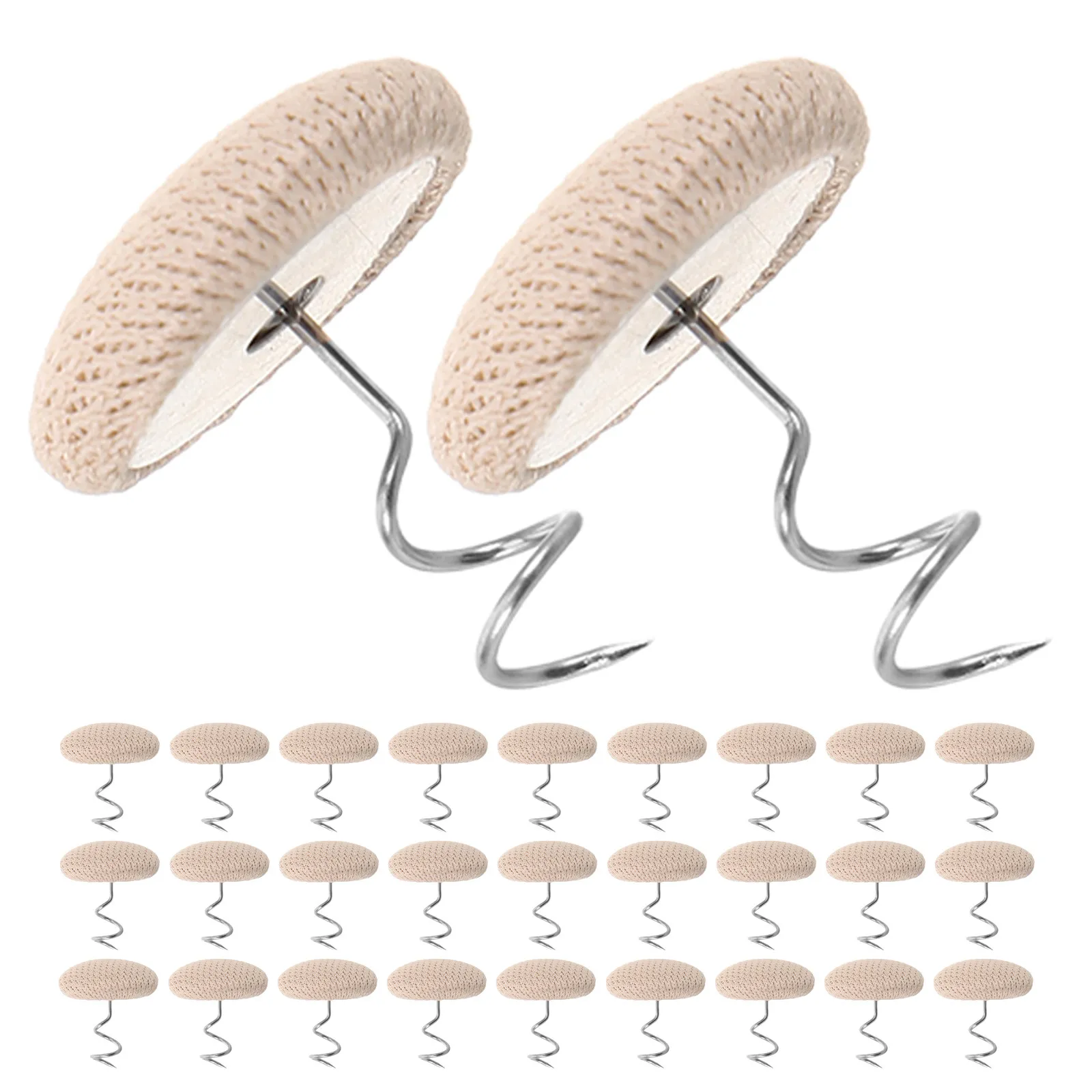 30Pcs Spiral Bedskirt Upholstery Twist Pins Stainless Steel Non Slip Slipcover Fasteners Holding Anchors Fabric Tacks