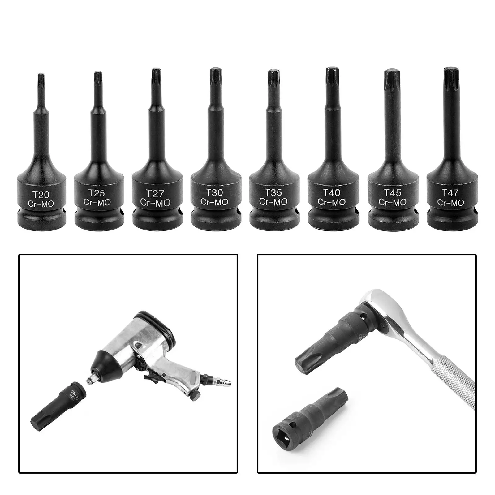 1/2 Drive Socket Adaptor Hex Screwdriver Star Head for Pneumatic Power Tools Car Garage Use