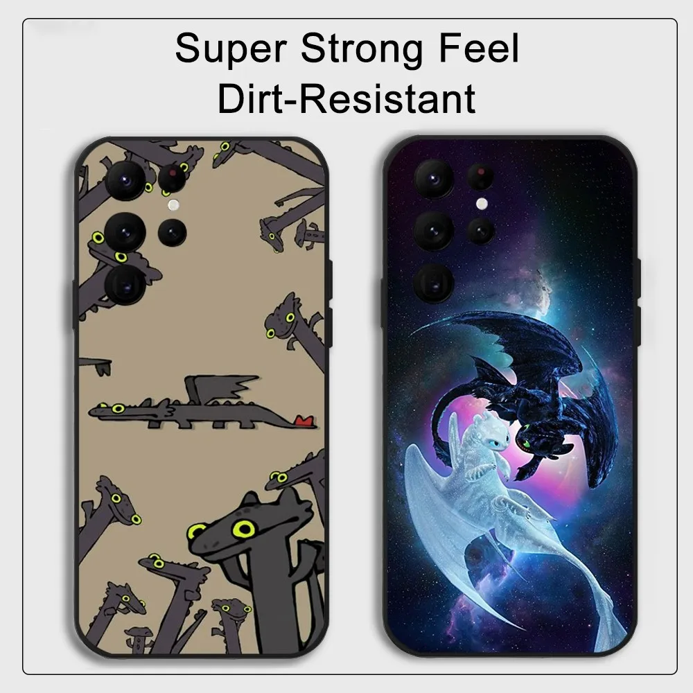 זוג יפה חסר שיניים דרקון טלפון מקרה Samsung s סדרה s20 s21 s22 s23 s24 Fe + אולטרה tpu רך ידידותי למקרה ידידותי לעור