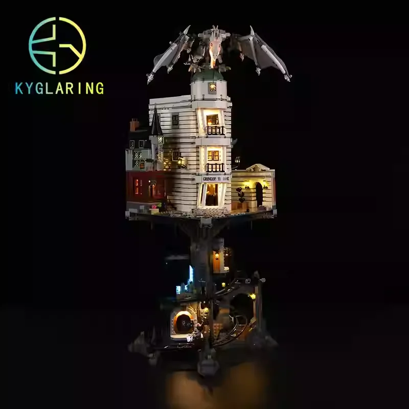 Creative LED Light Set Compatible Lego 76417 Harry Potter Gringotts Wizarding Bank Toys Decorative Lamp (Only light NO Blocks)