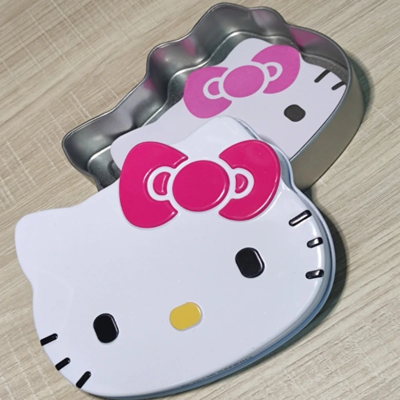 

Kawaii Hello Kitty Universal Iron Box Cute Cartoon Convenience Note Box Tin Metal Storage Box Small Square Box Women Accessories