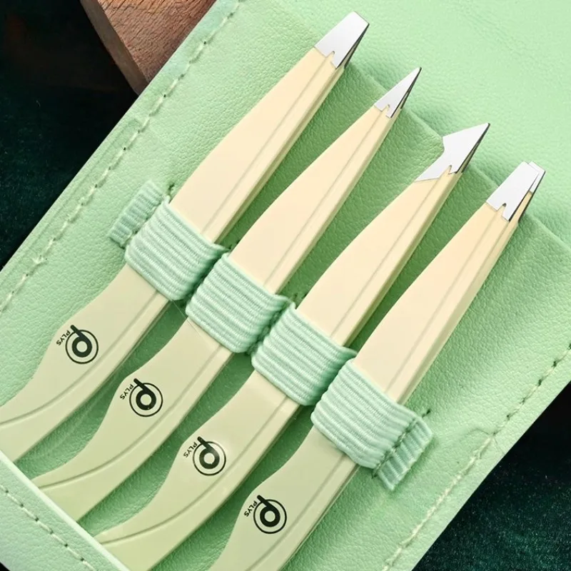 Cmgf high precision eyebrow clip small tweezers eyebrow trimming beard pulling tool, stainless steel false eyelash clip set