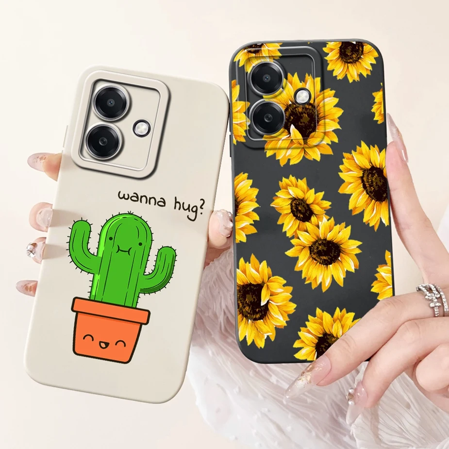 For Oppo A3 4G Case CPH2669 Pretty Girls Sunflowers Painted Cover Soft TPU Phone Case For Oppo A3x CPH2681 OppoA3 OppoA3x Bumper