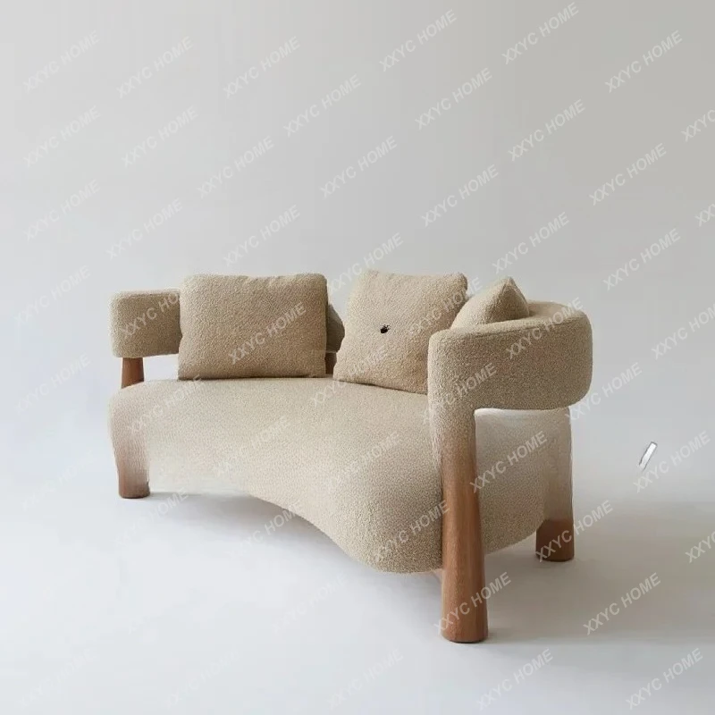 

Простая гостиная из овечьей шерсти в стиле ретро B & B, гостиничный диван для отдыха в гостиной