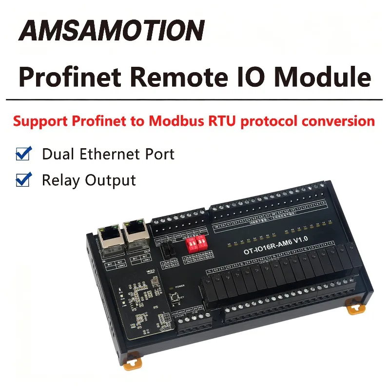 Profinet Remote IO Module Digital Analog Input Output PN1A-IO16R-AM6 Ethernet Communication Switch PN1A-IO8R-AM16