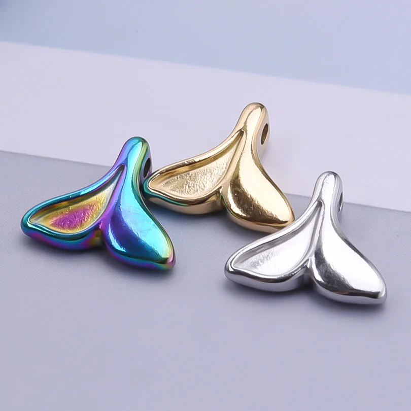 7pcs/Lot Fashion Mermaid Tail High Quality Pendant Plant Germination Stainless Steel Pendants Used Making Necklace Accessories