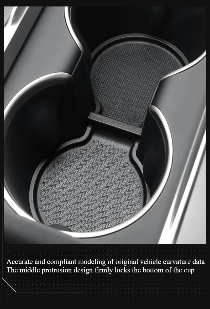 Für Tesla Modell Y Juniper/Launch 2025 Center Konsole Wasser Tasse Pad Anti-slip Pad Hinten Reihe Tasse halter Pad Innen Zubehör – Detail 8