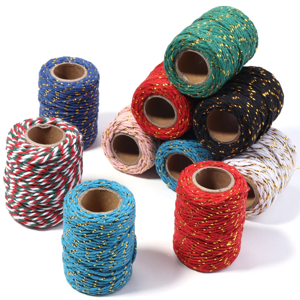 20M/Roll Cotton Cord Baker Twine Colorful Cotton Crafts Twine Macrame Cord String DIY Home Textile Gift Wrapping Wedding Decor view 2