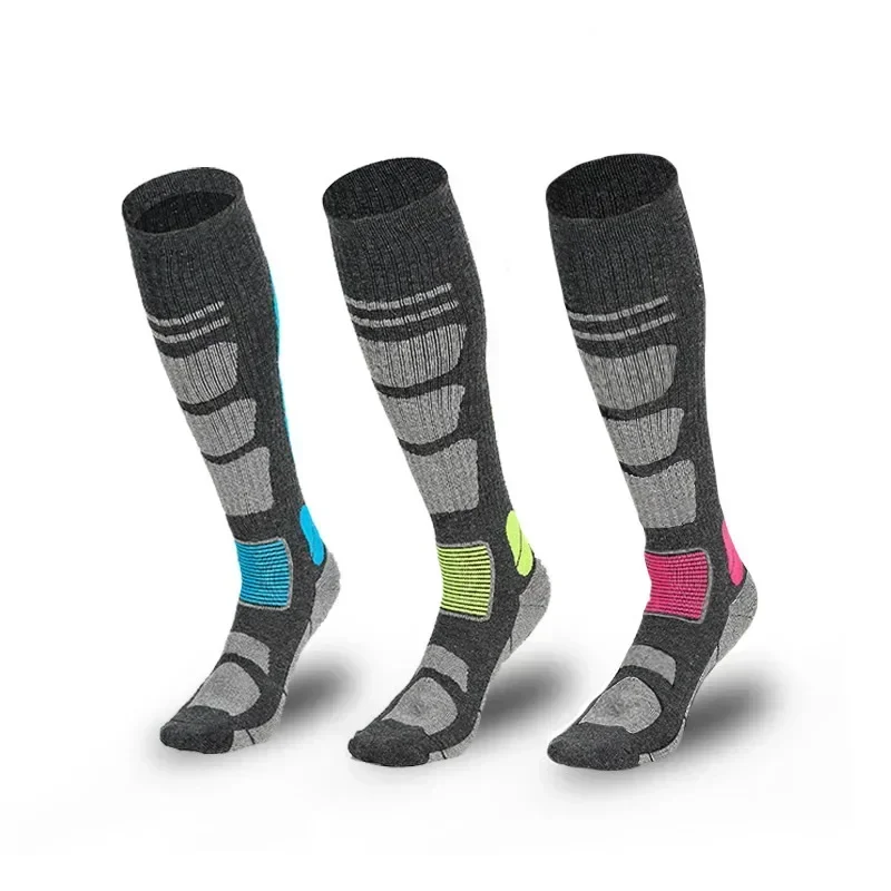 Meias térmicas de lã merino para homens e mulheres, boot sock, esportes, snowboard, ciclismo, caminhadas, esqui, inverno, 2 pares