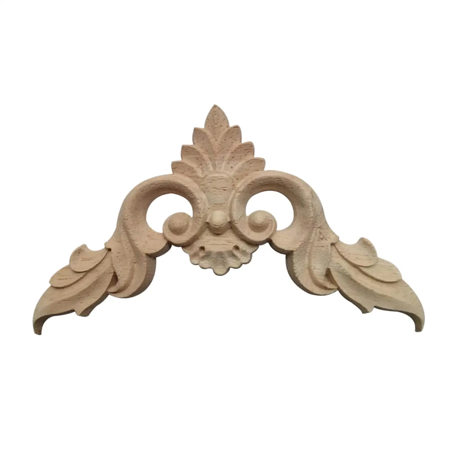 4x Wood Applique Corner Onlay Craft DIY Unpainted Wooden Carved Corner Decals Wood Applique for Cupboard Cabinet Door Home Decor