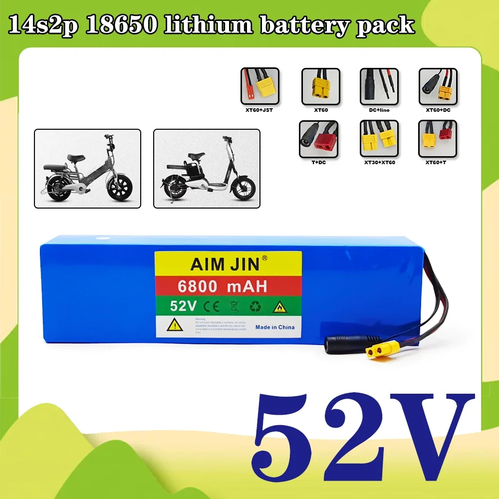 حزمة بطارية 14S2P لمختلف مركبات النقل 52 فولت 6800 مللي أمبير بطارية قابلة للشحن 18650 مع BMS #2