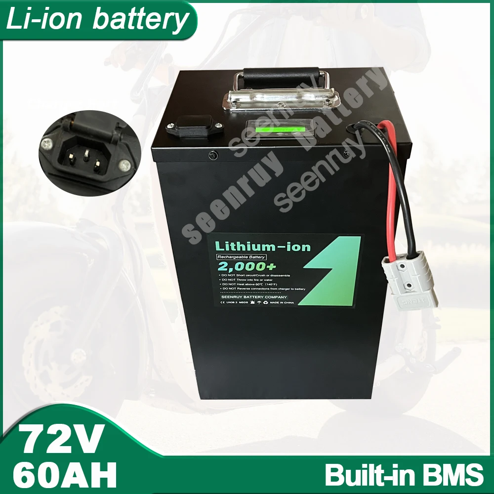 72V 60Ah Li-ion With Bluetooth 3500W 5000W Lithium Polymer Battery for Wheelchair Tricycle Motorcycle Electric Scooter