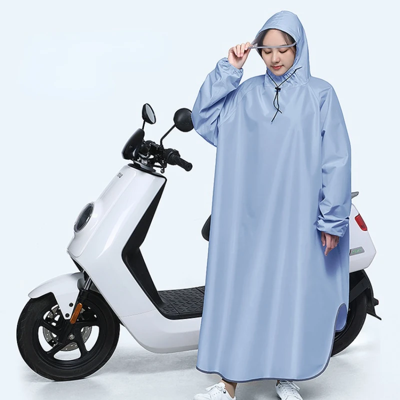 Oxford Rain Poncho with Sleeve Fashion Long Siamese Single Raincoat with Hooded Motorcycle Ridding Rain Coat for Women/Men