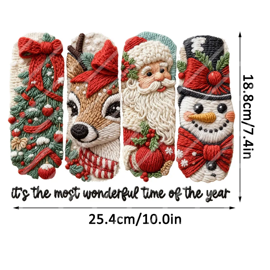 فو الغزل عيد الميلاد سانتا كلوز DIY بها بنفسك الحديد على نقل الحرارة ملصق مائي تي شيرت بلوزات سادات الملابس عيد الميلاد ديكور #2