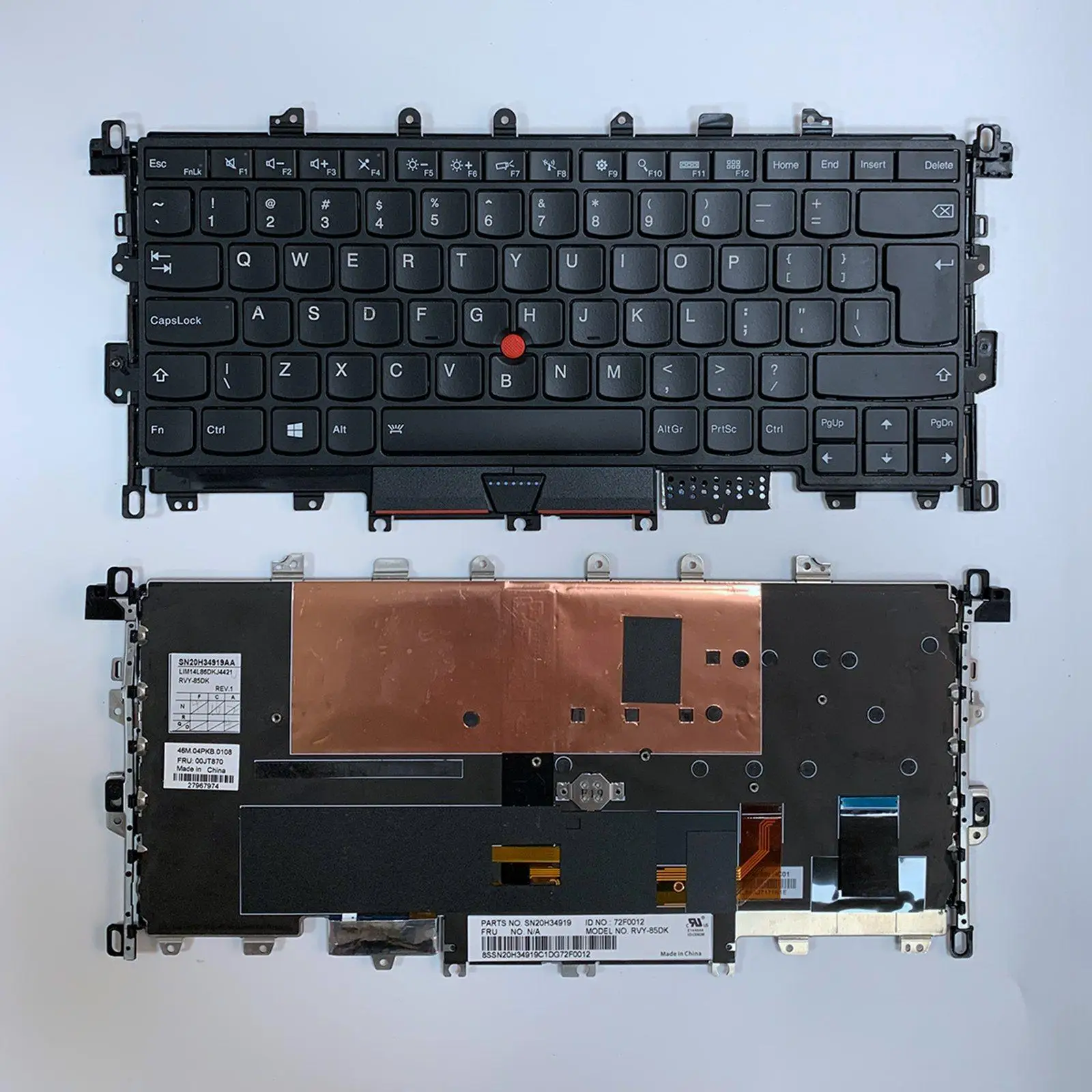 Backlit Ui Keyboard Fittings Black Parts Components Ergonomic Durable Sturdy for 20fq 20FR x1 Yoga 1ST 2016 Laptop 00PA042