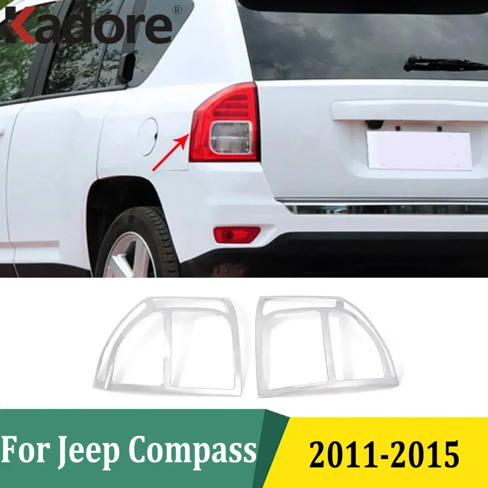 

For Jeep Compass 2011 2012 2013 2014 2015 Chrome Rear Tail Lamp Shade Cover Trim Taillight Lamp Hood Styling Car Accessories