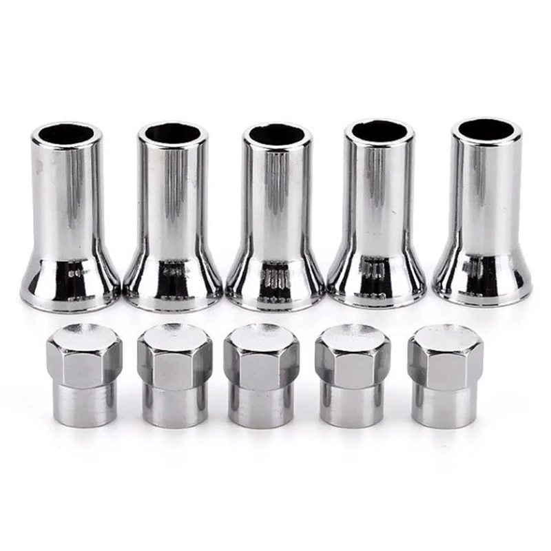 New 10Pcs TR414AC Car Truck Tire Wheel Tyre Valve Caps with Sleeve Covers Left Right Front Rear Auto Accessories