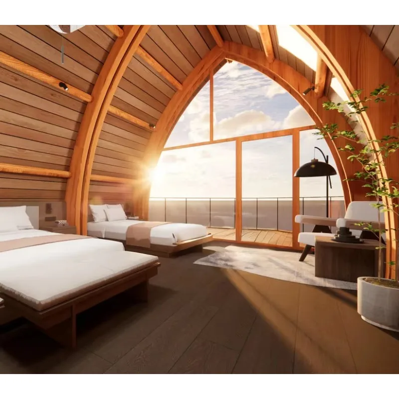 YG EU الحديثة الفاخرة غابة الجدة الإسكان فيلا على شكل حرف A هيكل فولاذي مثلث منزل خشبي للبيع #3