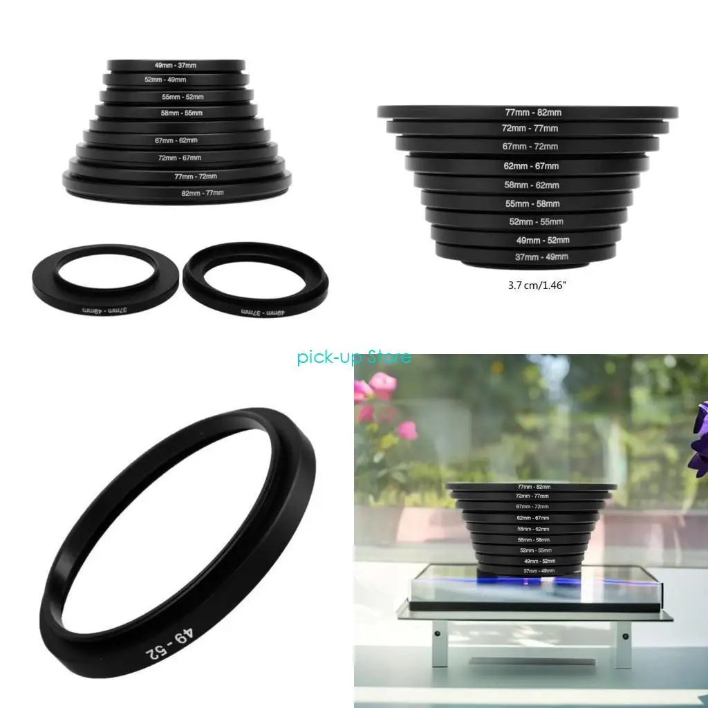 

Q5WA 18PCS DSLR Lens Filters UV and Polarizers with Adapter Rings 37-82mm For Cameras