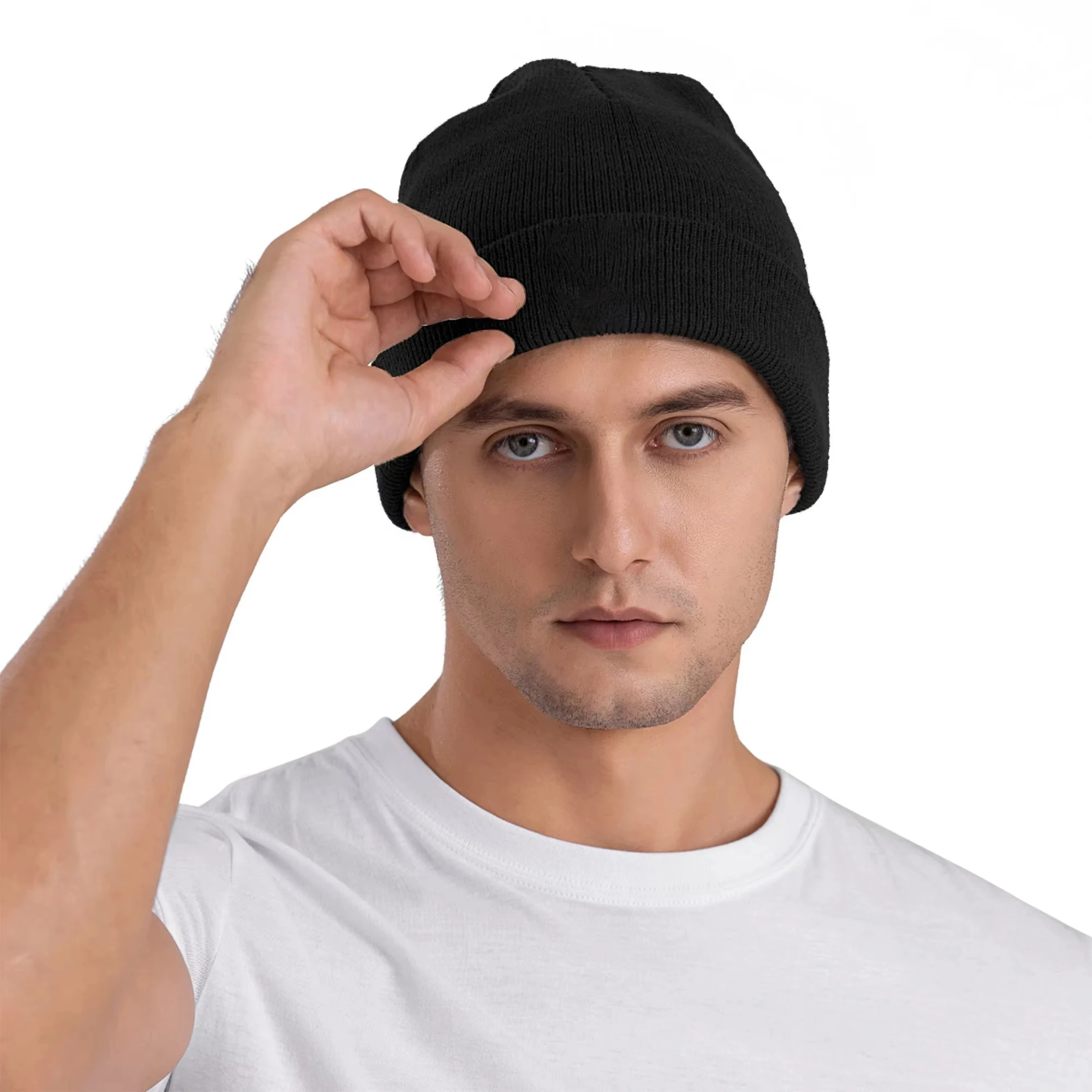 Custom Printed Logo Knitted Hats for Women Men Autumn Winter Solid Color Warm Ear Protection Girs Outdoor Beanie Hat Wholesale view 6