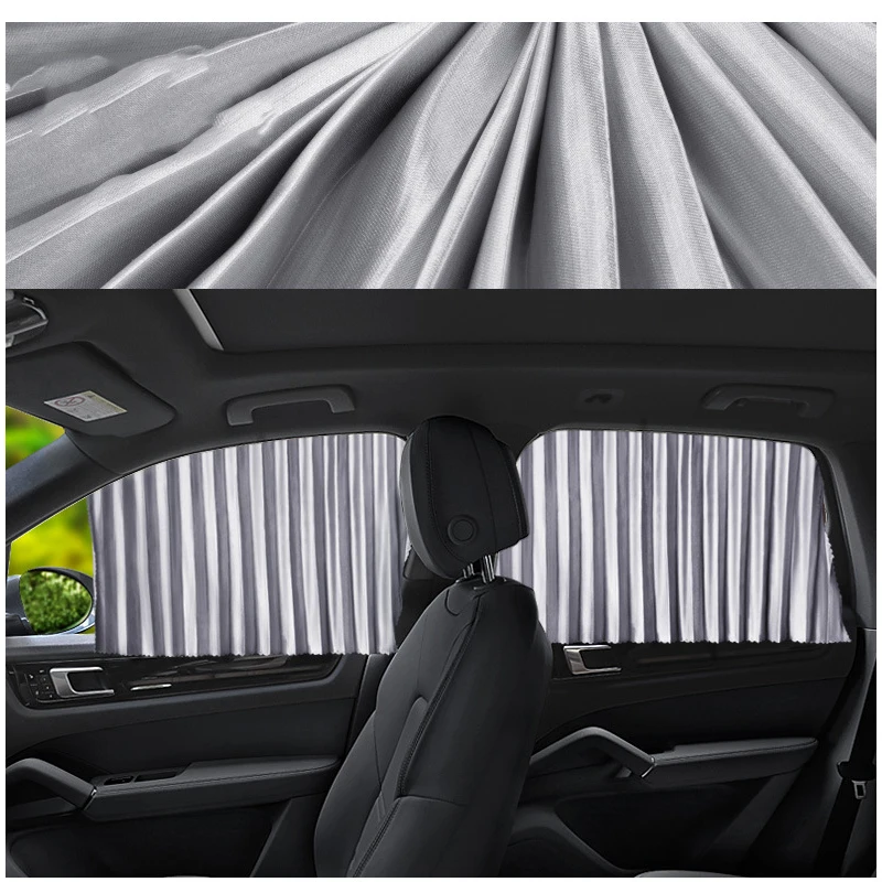 Car Magnetic Sunshade Car Side Window Sunscreen Heat Insulation Universal Track Type Car Window Curtain Easy Installation