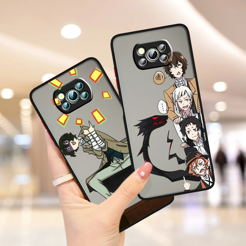 B-Bungo S-Stray D-Dogs Cartoon Frosted Translucent For Xiaomi Mi Poco X5 X4 X3 M6 M5S M5 M4 M3 F5 F4 F3 GT Pro 5G Soft