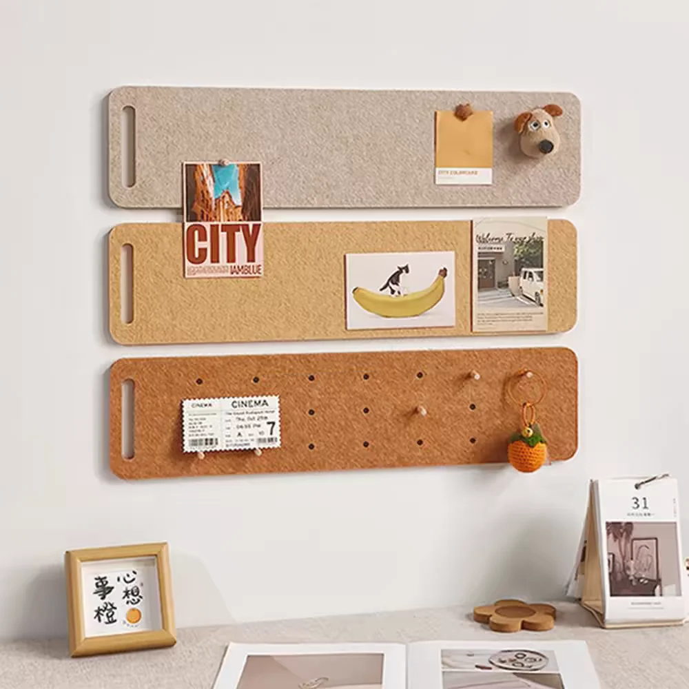 3 Items Felt Board Storage Wall Self-adhesive Jewelry Wall Stickers Glasses Hat Hair Clip Dormitory Bedroom Room Wall Decoration