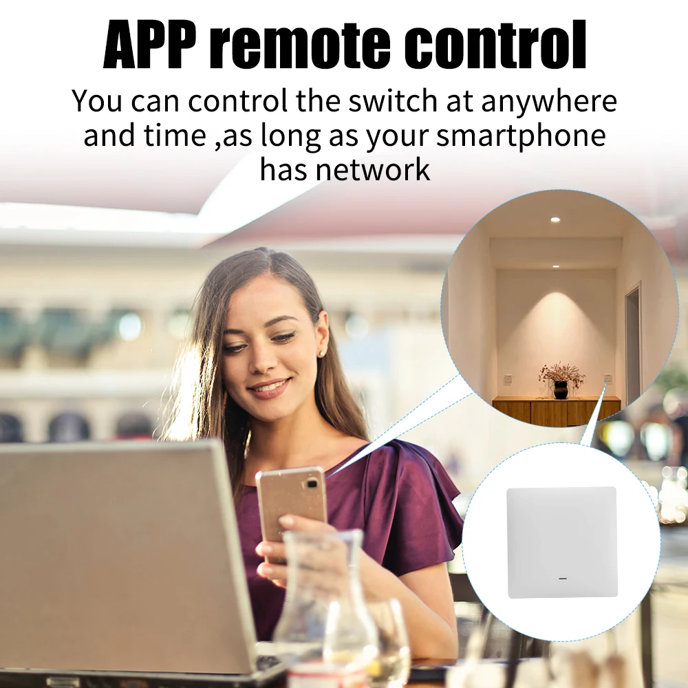 eWeLink WiFi Smart Wall Switch EU, No Neutral Wire Required, Backlit Button,APP Remote & Voice Control,Works with Alexa & Google