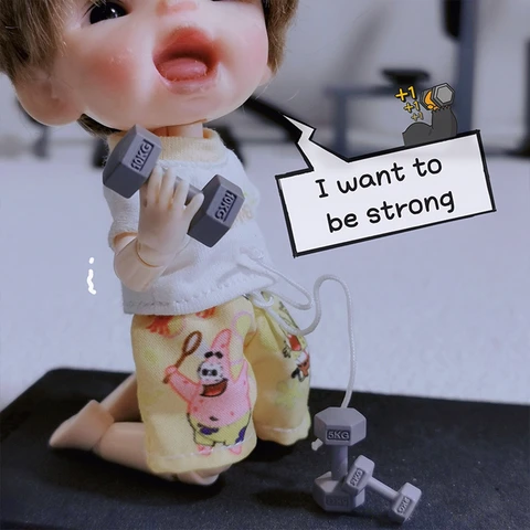 Миниатюрные металлические гантели Snoedoll 1/12 3шт.