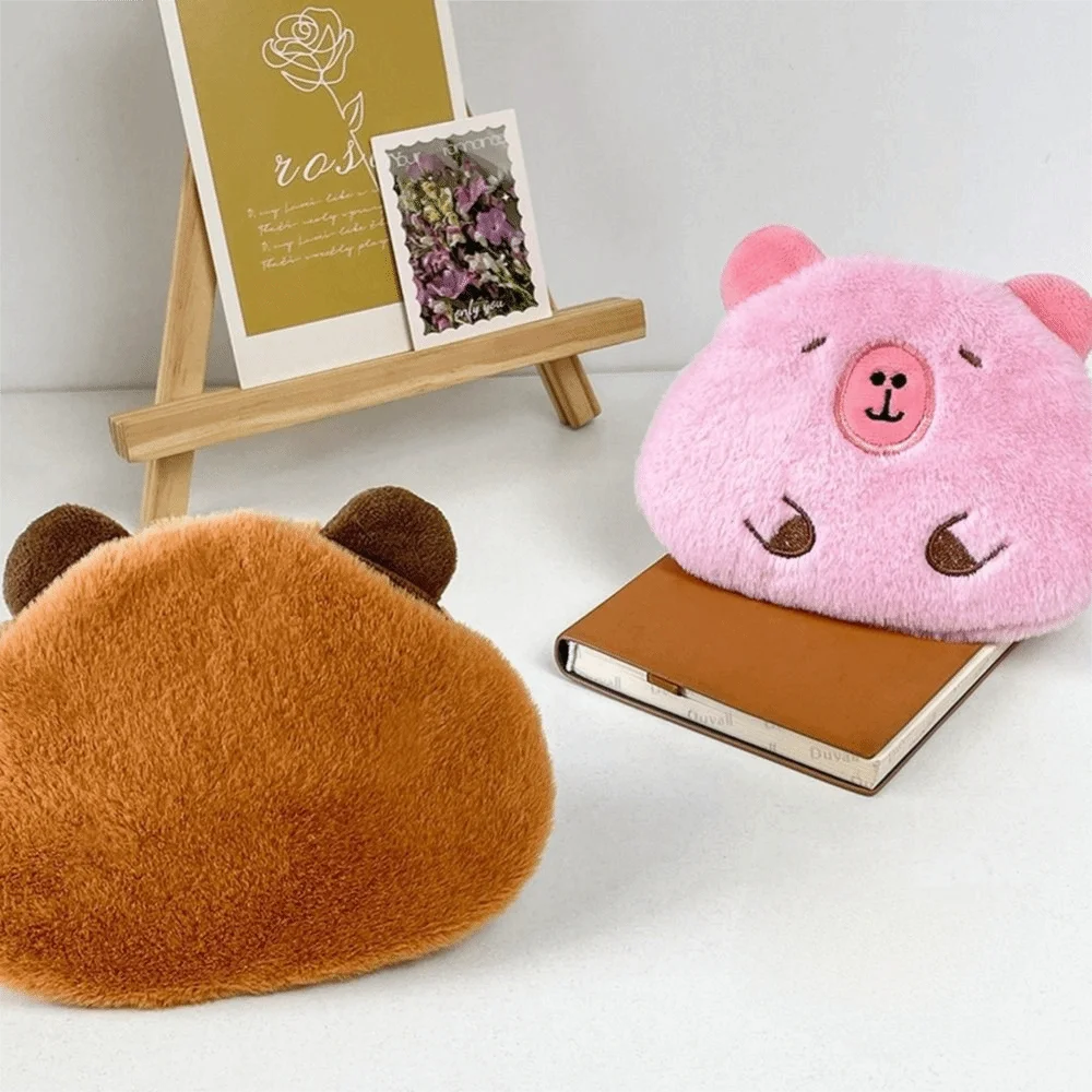 Kawaii Cartoon Capybara Coin Purse Soft Plush Stuffed Plush Doll Keychain Small Wallet Toys Guinea Pig Bag Pendant Unisex