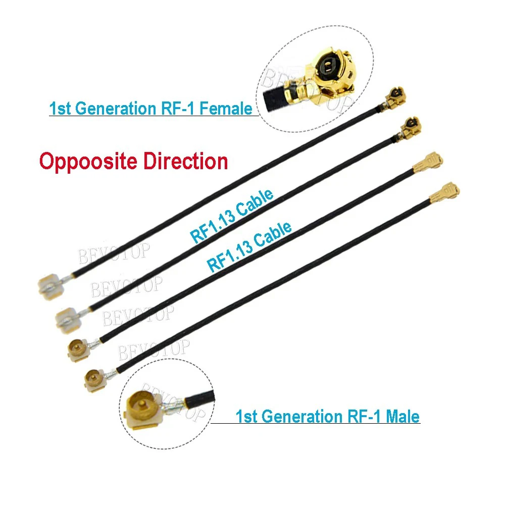 2PCS  UFL IPX1 Male to IPX1 Female / MHF4 IPX4 Female Jack Pigtail RF1.13 / RF0.81  Jumper Extension Cable Cord