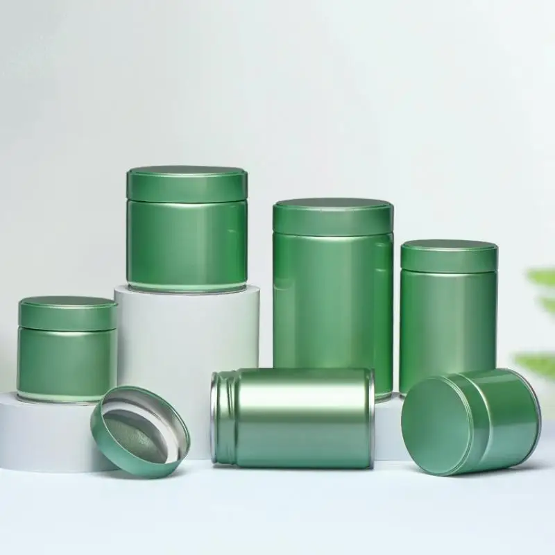 1Pcs Mini Zinn Können Versiegelt Box Weißblech Tee Kanister Lagerung Container Für Blatt Tee Taschen Matcha Pulver Speisekammer Leere verpackung Jar