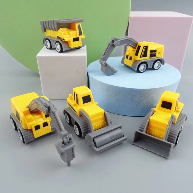 10Pcs Mini Construction Engineering Vehicle Excavator Pull Back Car Toys For Kids Birthday Party Favors Pinata Filler Treat Bag