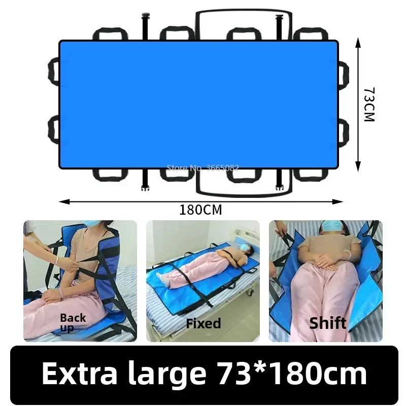 Patient Elderly Transfer Moving Sheet Belt Nursing Bedridden Positioning Lift Belt Pad Mat with 12 Handles Reinforcement Strap