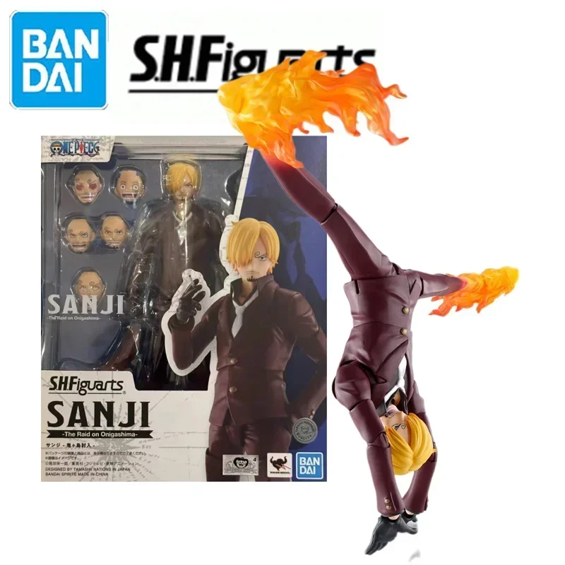 

In Stock Bandai S.H.Figuarts SHF ONE PIECE SANJI The Raid on Onigashima Model Kit Action Figures Model Toy Gift for Children