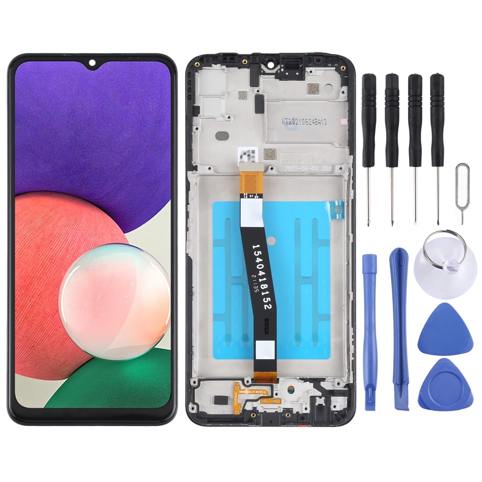 Super AMOLED LCD Screen for Samsung Galaxy A20 / A21 SM-A215 / A22 5G SM-A226 / A23 SM-A235F with Frame Display Repair Part