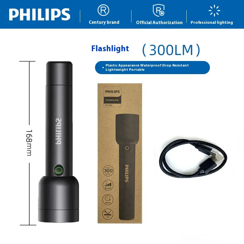 Philips كشاف Sfl1236 LED عالي الطاقة مع 4 أوضاع إضاءة محمول وقابل لإعادة الشحن لمصابيح التخييم في الهواء الطلق - 2