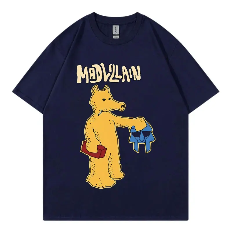 مغني الراب Mf Doom Mad Villian الجرافيك تي شيرت الرجال النساء الهيب هوب موضة تي شيرتات قصيرة الاكمام مضحك الكرتون الراب كواسيموتو تي شيرت