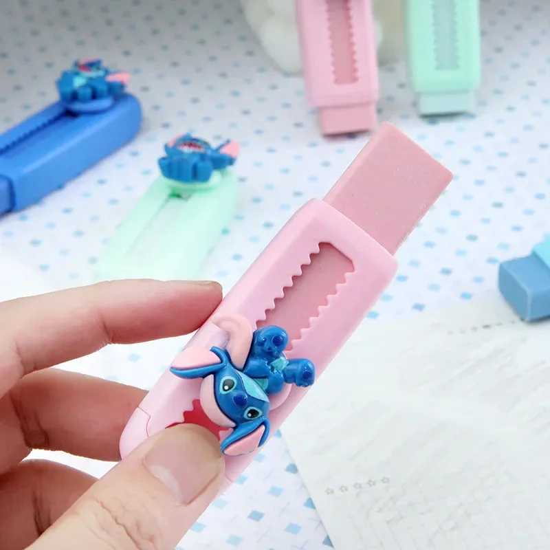Stitch Push Pull ยางลบการ์ตูนเรซิ่นแก้ไขยางลบการเขียนดินสอทําความสะอาดนักเรียนเครื่องเขียนอุปกรณ์สํานักงานโรงเรียน