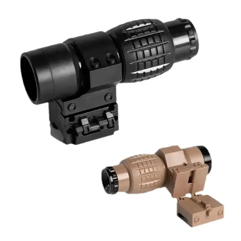 Mira ajustable con lupa 3X, mira compacta con cubierta abatible hacia arriba, apta para juguetes de montaje en riel de 20mm y 21mm, accesorios para telescopio