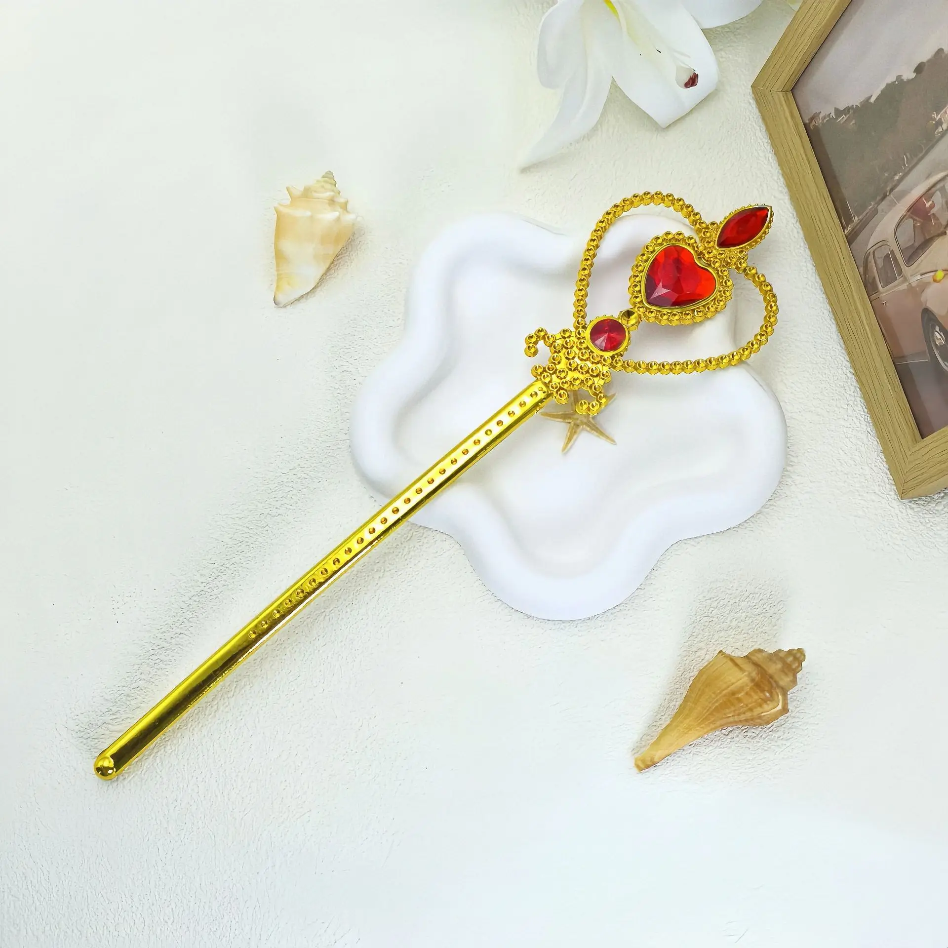 Little Girl Gold Magic Wand Toddler Princess Dress Up Fairy Magic Stick for Kids Photography Props Children Play Gifts Promotion
