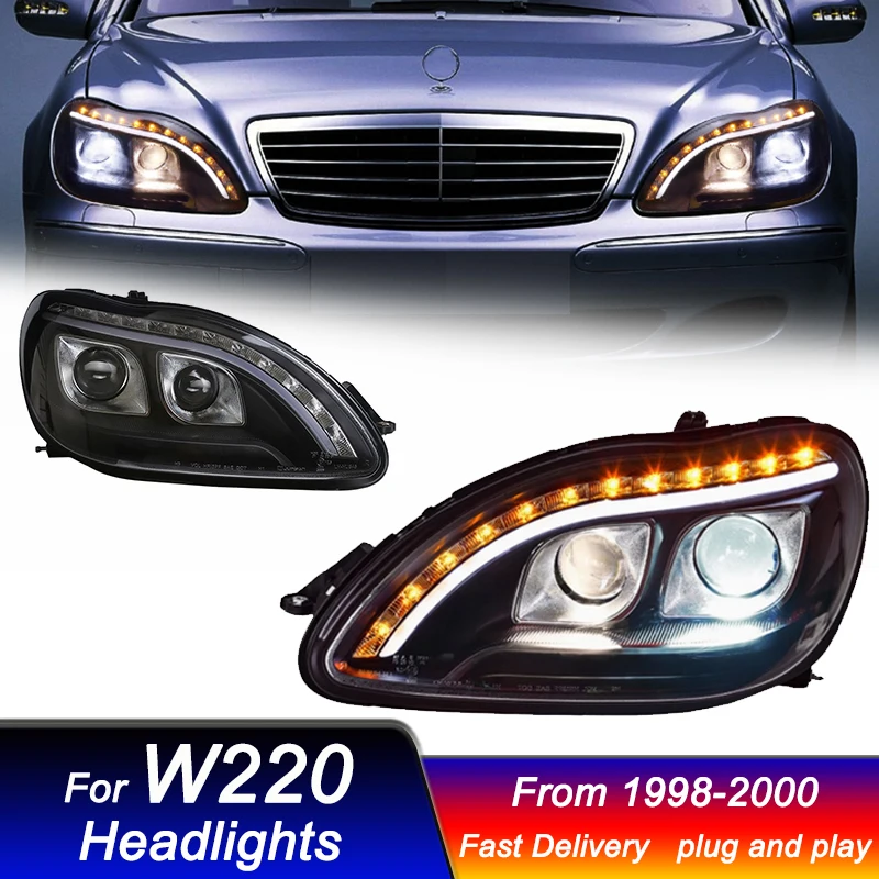 Car Led Headlights For Mercedes Benz S CLASS W220 1998-2005 new style LED Head Lamp DRL Dynamic Signal Lamp Front light Assembly