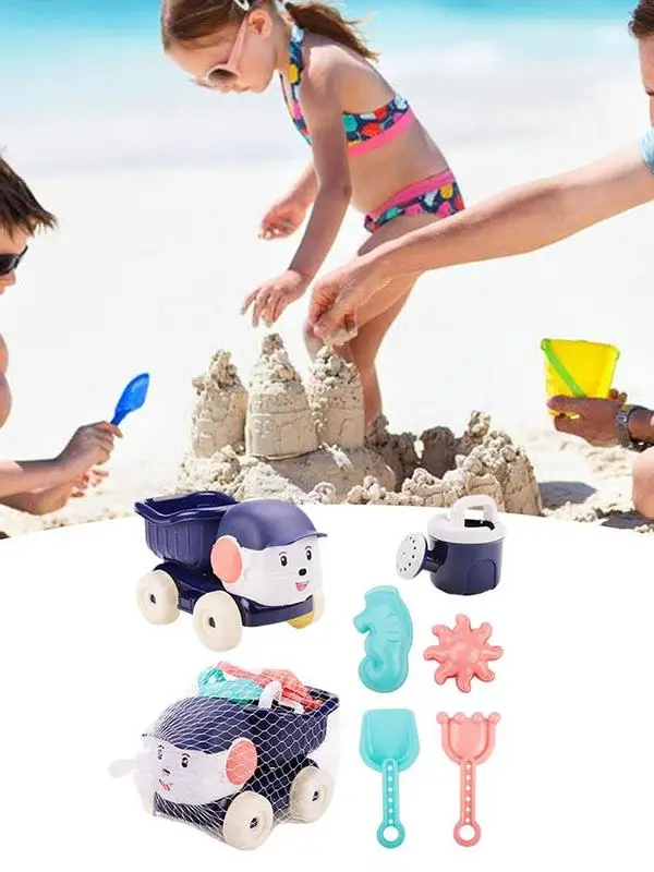 

Baby Beach Game Toy Children Sandbox Toys Silicone Soft Sand Beach Set Kit Toys For Beach Play Sand Water Play Cart