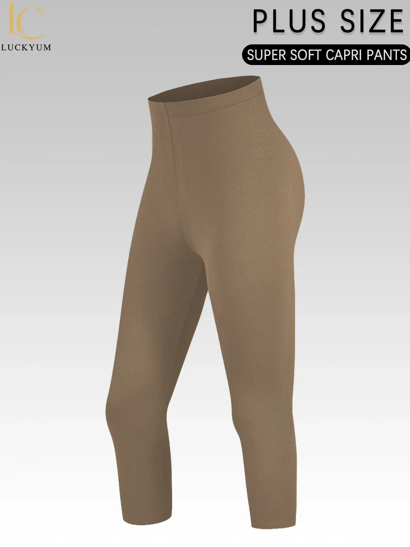 Calça capri super macia plus size para mulheres, sem transparência, treino, corrida, yoga, atlético, corrida